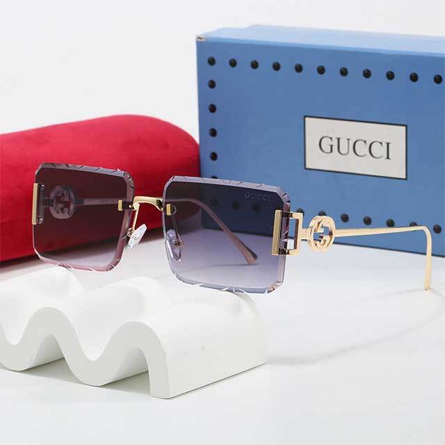 Metal Frameless Rectangle Luxury Sunglasses