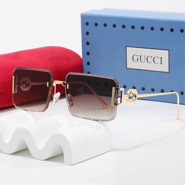 Metal Frameless Rectangle Luxury Sunglasses
