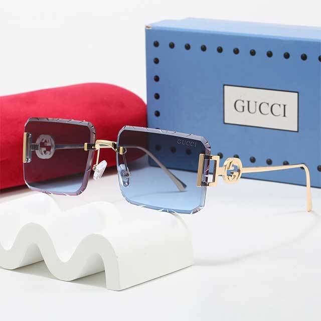 Metal Frameless Rectangle Luxury Sunglasses