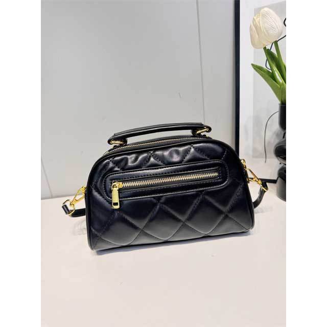 Metal Logo Leather Women Crossbody Bag