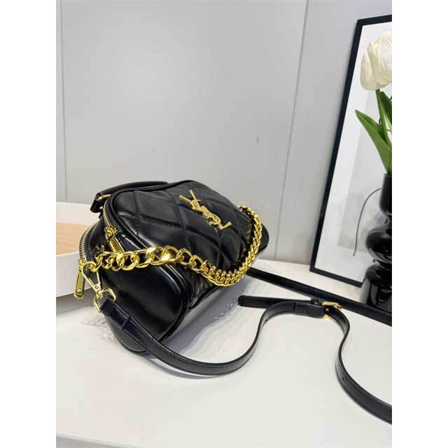 Metal Logo Leather Women Crossbody Bag