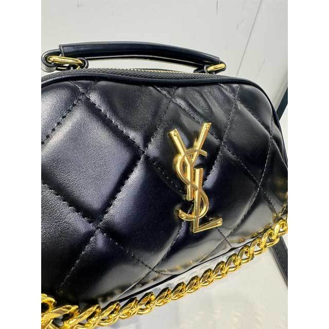 Metal Logo Leather Women Crossbody Bag