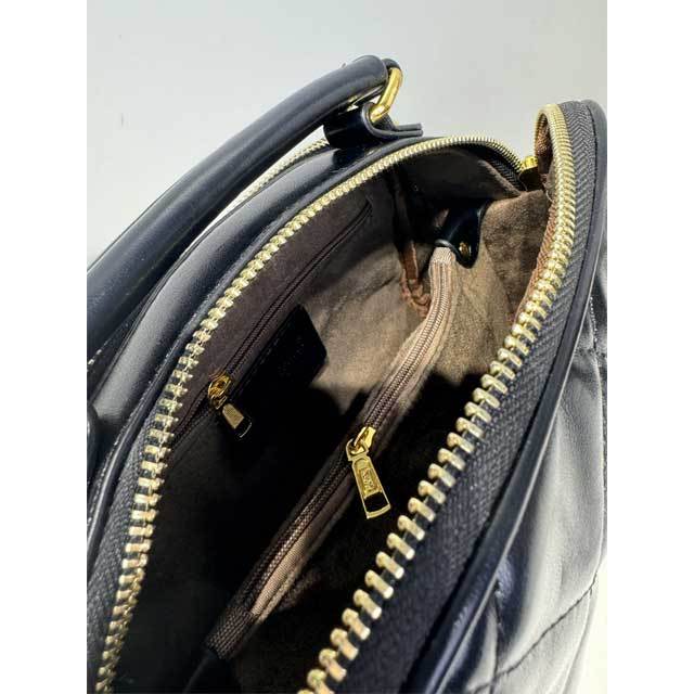 Metal Logo Leather Women Crossbody Bag