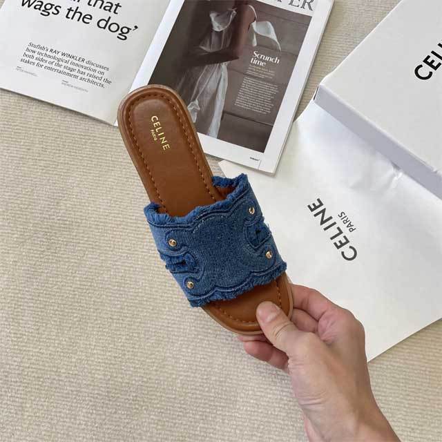 Denim Tassel Fashion Beach Slides