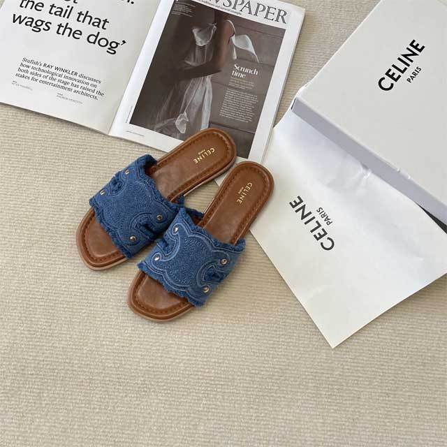 Denim Tassel Fashion Beach Slides