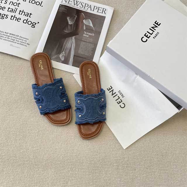 Denim Tassel Fashion Beach Slides