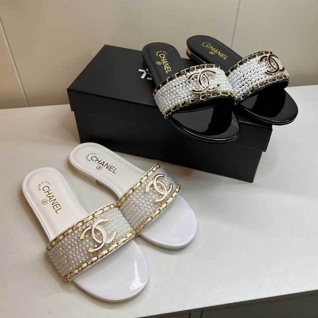 Pearl Fashion Women Flat Slides