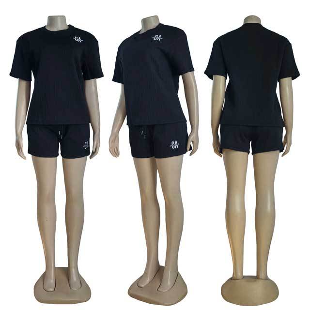 Fashion Embroidery Casual Short Set
