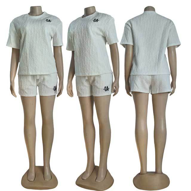 Fashion Embroidery Casual Short Set