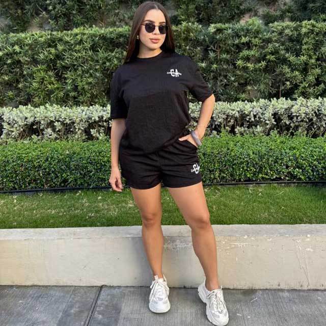 Fashion Embroidery Casual Short Set
