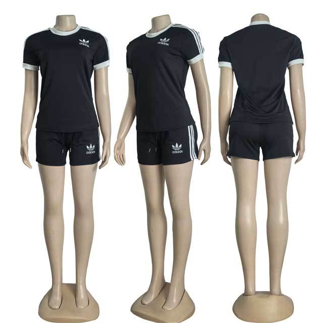 Fashion Striped Sport Short Set