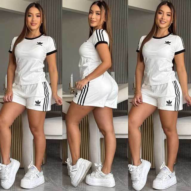 Fashion Striped Sport Short Set