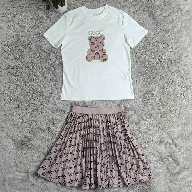 Printed Fashion Pleated Skirt Set