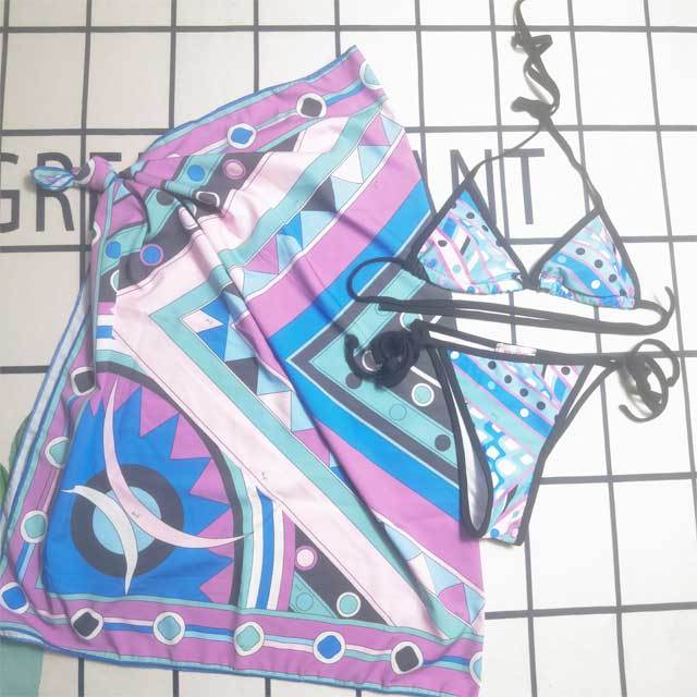 Fashion Printed Women 3 Piece Swimsuit Set