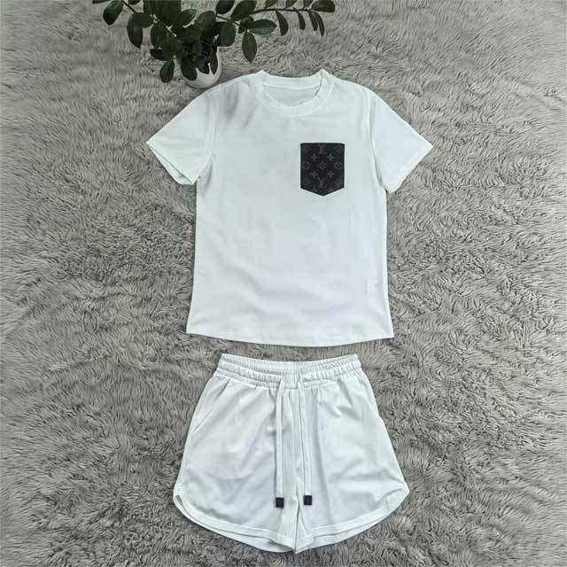 Leather Pocket Casual Women Short Set