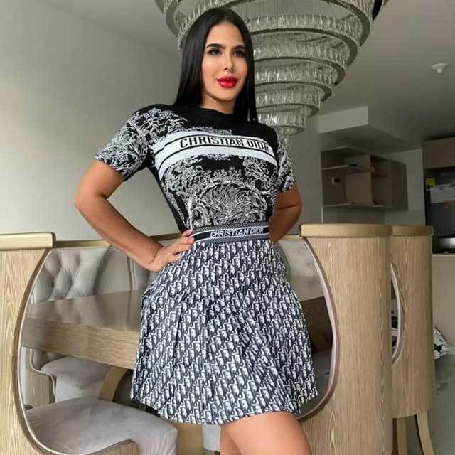 Printed Fashion Pleated Skirt Set