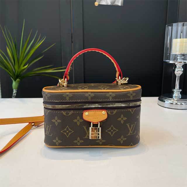 Printed Leather Women Crossbody Makeup Bag