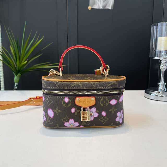 Printed Leather Women Crossbody Makeup Bag