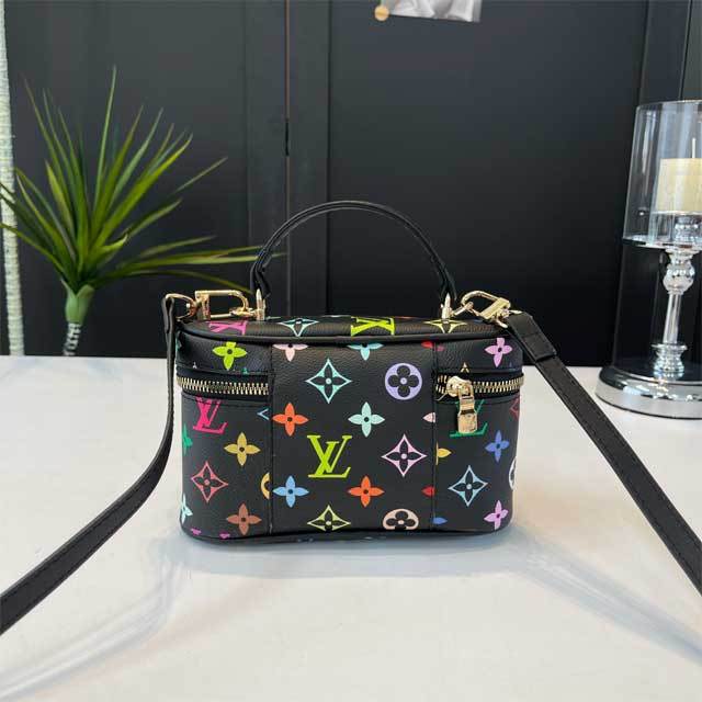 Printed Leather Women Crossbody Makeup Bag