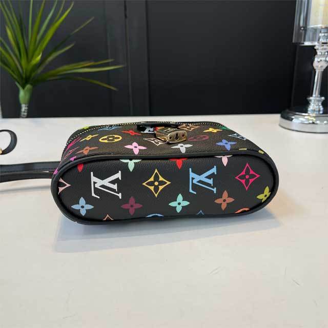 Printed Leather Women Crossbody Makeup Bag