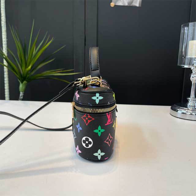 Printed Leather Women Crossbody Makeup Bag
