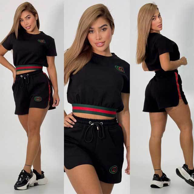 Fashion Striped Casual Short Set