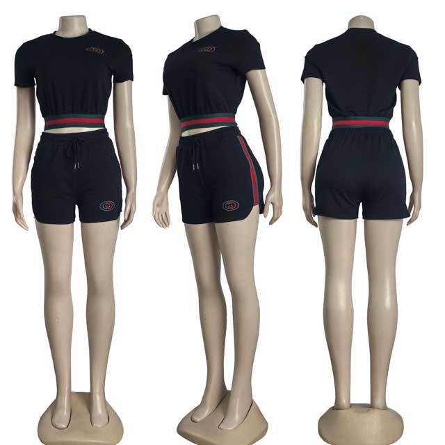 Fashion Striped Casual Short Set