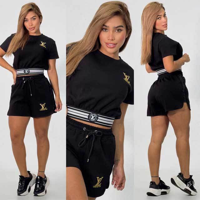 Fashion Striped Casual Short Set