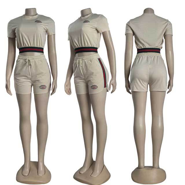 Fashion Striped Casual Short Set