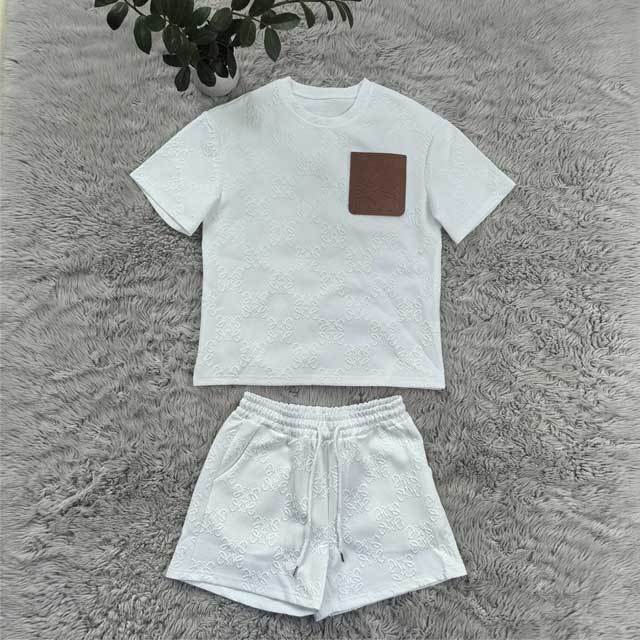 Leather Pocket Jacquard Two Piece Set