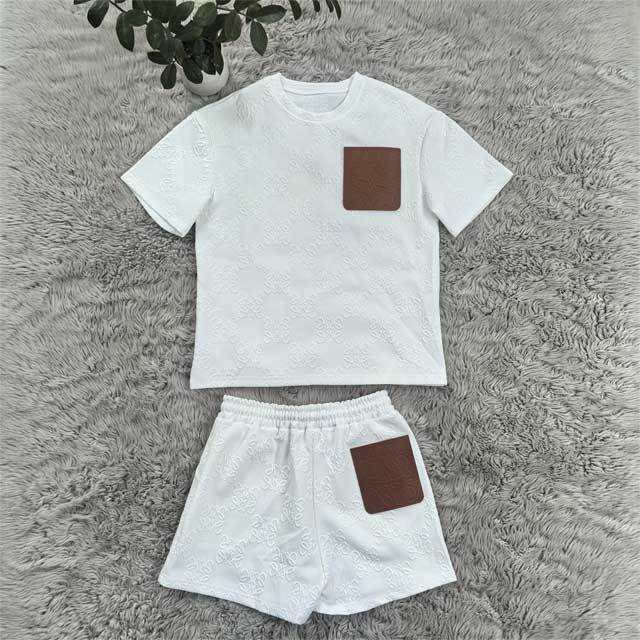 Leather Pocket Jacquard Two Piece Set