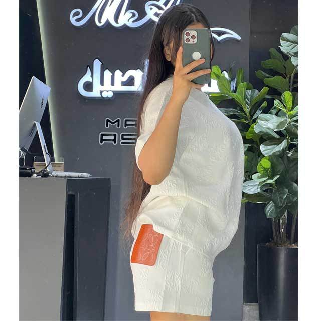 Leather Pocket Jacquard Two Piece Set