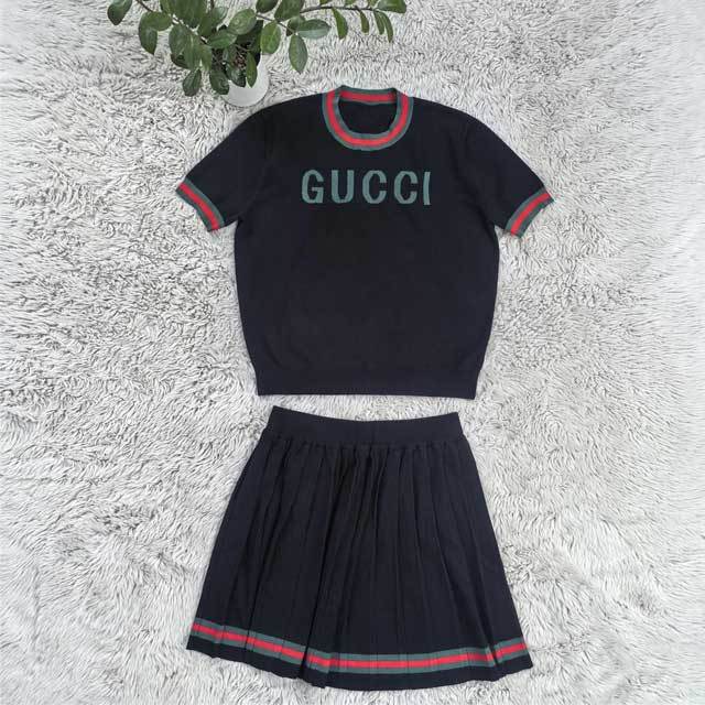 Fashion Knit Pleated Skirt Set