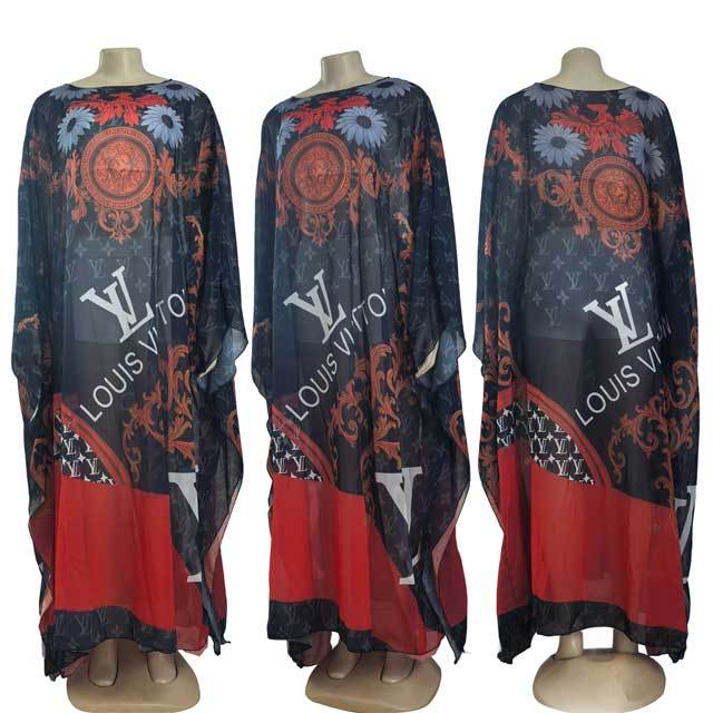 Mesh Printed Beach Maxi Dress