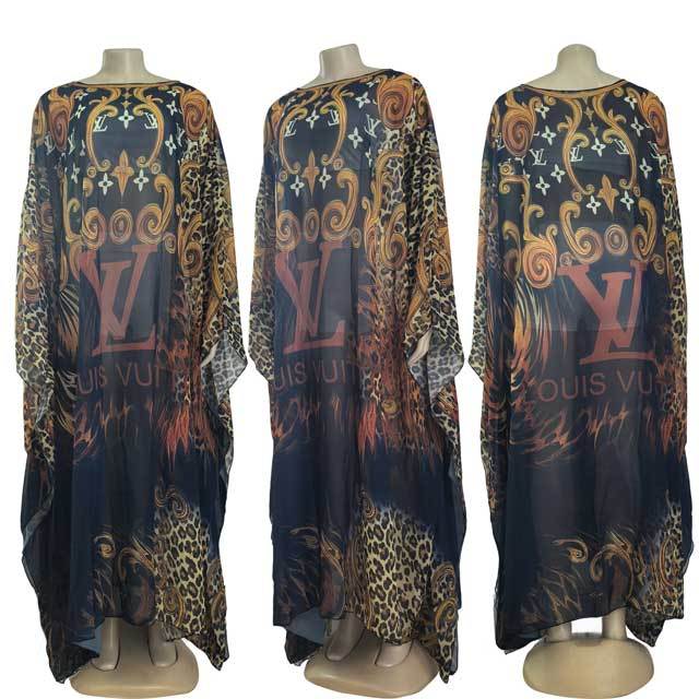 Mesh Printed Beach Maxi Dress