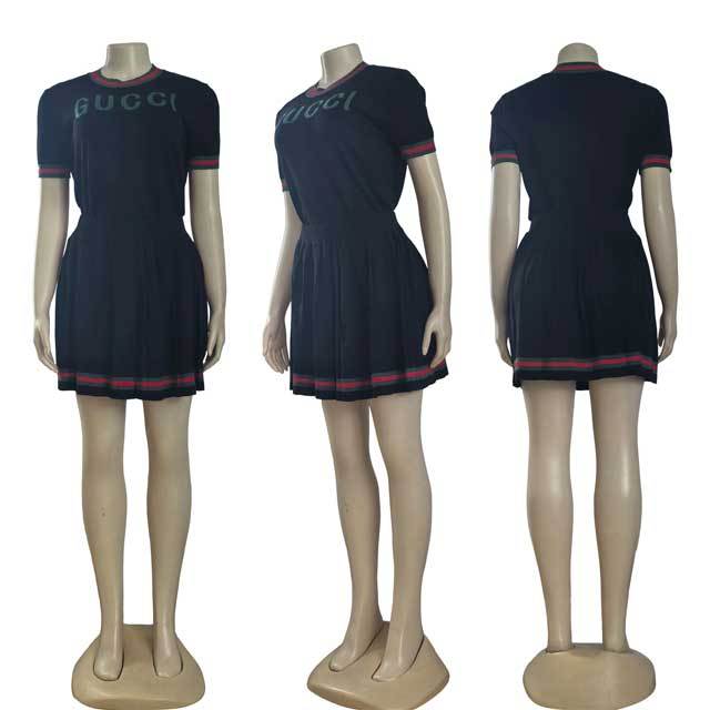 Fashion Knit Pleated Skirt Set