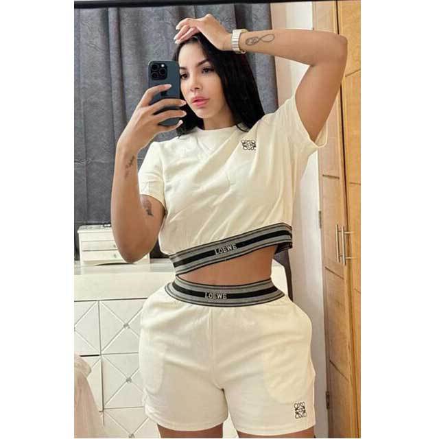 Embroidery Short Sleeve Sport Short Set