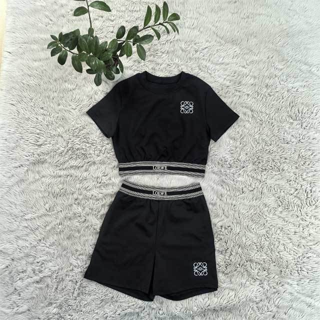 Embroidery Short Sleeve Sport Short Set