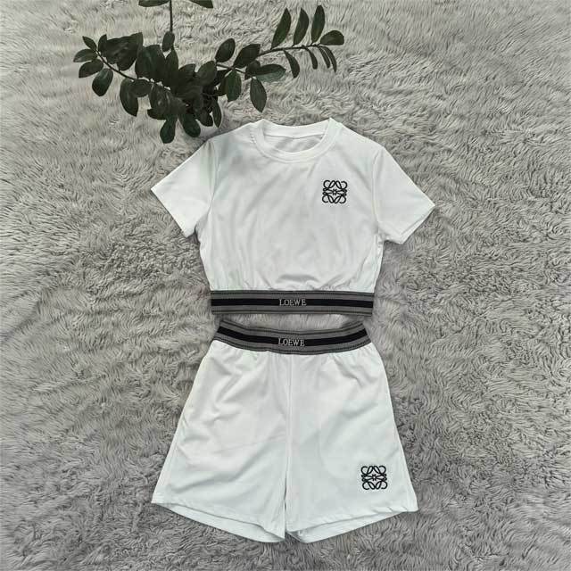 Embroidery Short Sleeve Sport Short Set