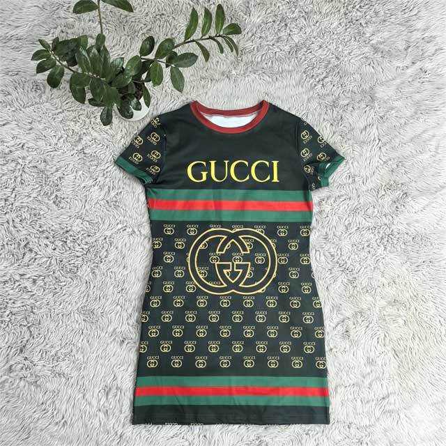 Short Sleeve Printed Bodycon Dress