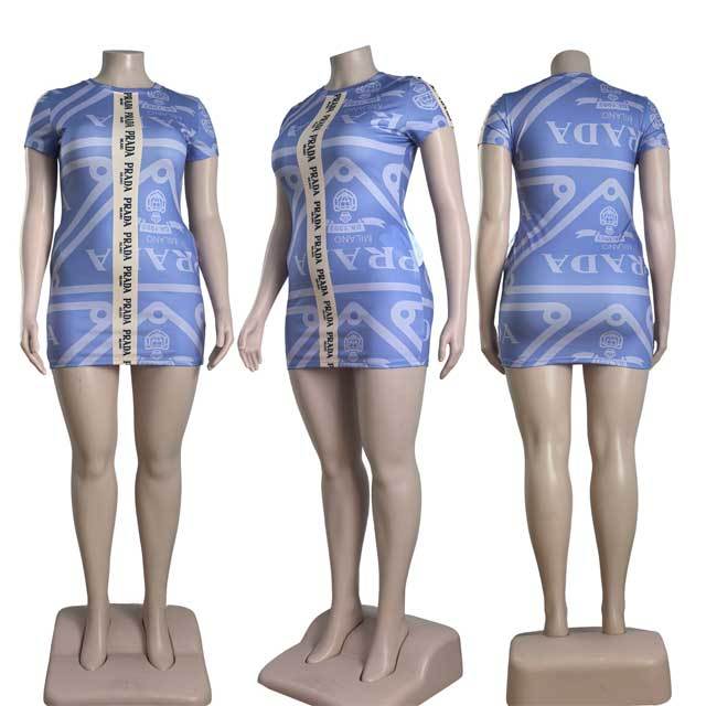 Short Sleeve Printed Bodycon Dress