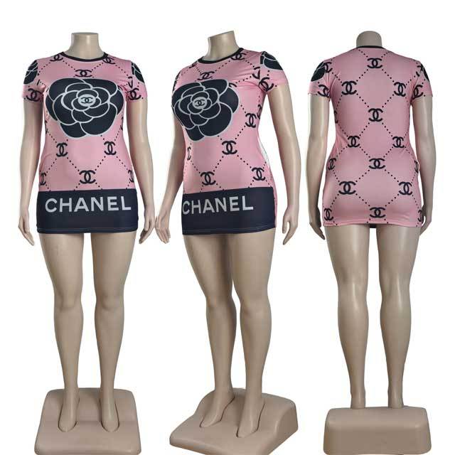 Short Sleeve Printed Bodycon Dress