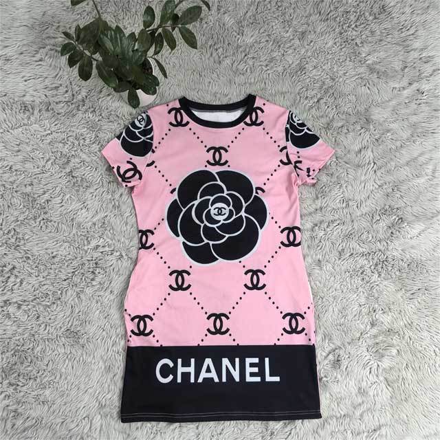 Short Sleeve Printed Bodycon Dress