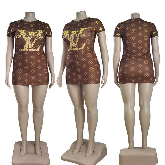 Short Sleeve Printed Bodycon Dress