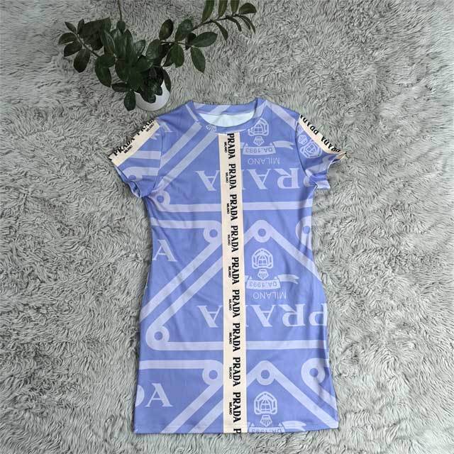 Short Sleeve Printed Bodycon Dress