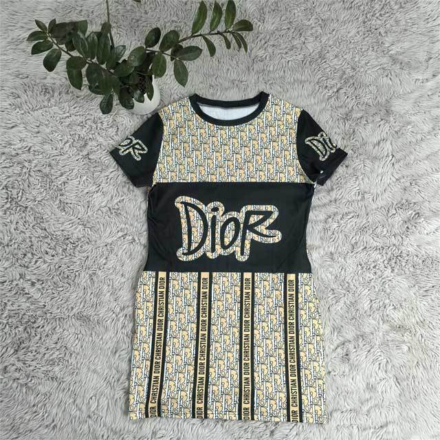 Short Sleeve Printed Bodycon Dress