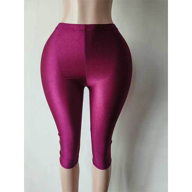 Elastic Waist Slim Fit Cropped Pants