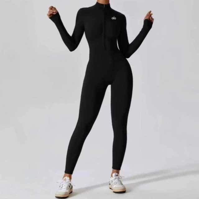 Zipper Long Sleeve Sport Jumpsuit