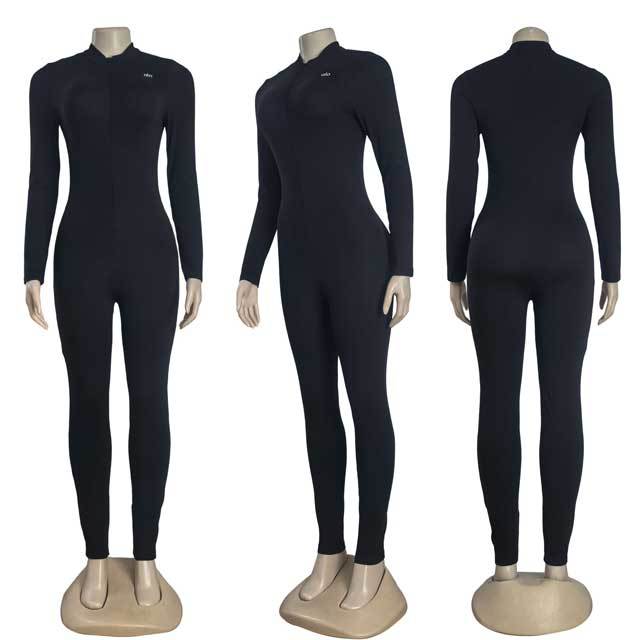 Zipper Long Sleeve Sport Jumpsuit