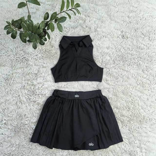 Fashion Women Sport Pleated Skirt Set